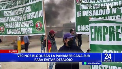 Lurín: vía de la Panamericana Sur fue restablecida tras una tregua de los manifestantes