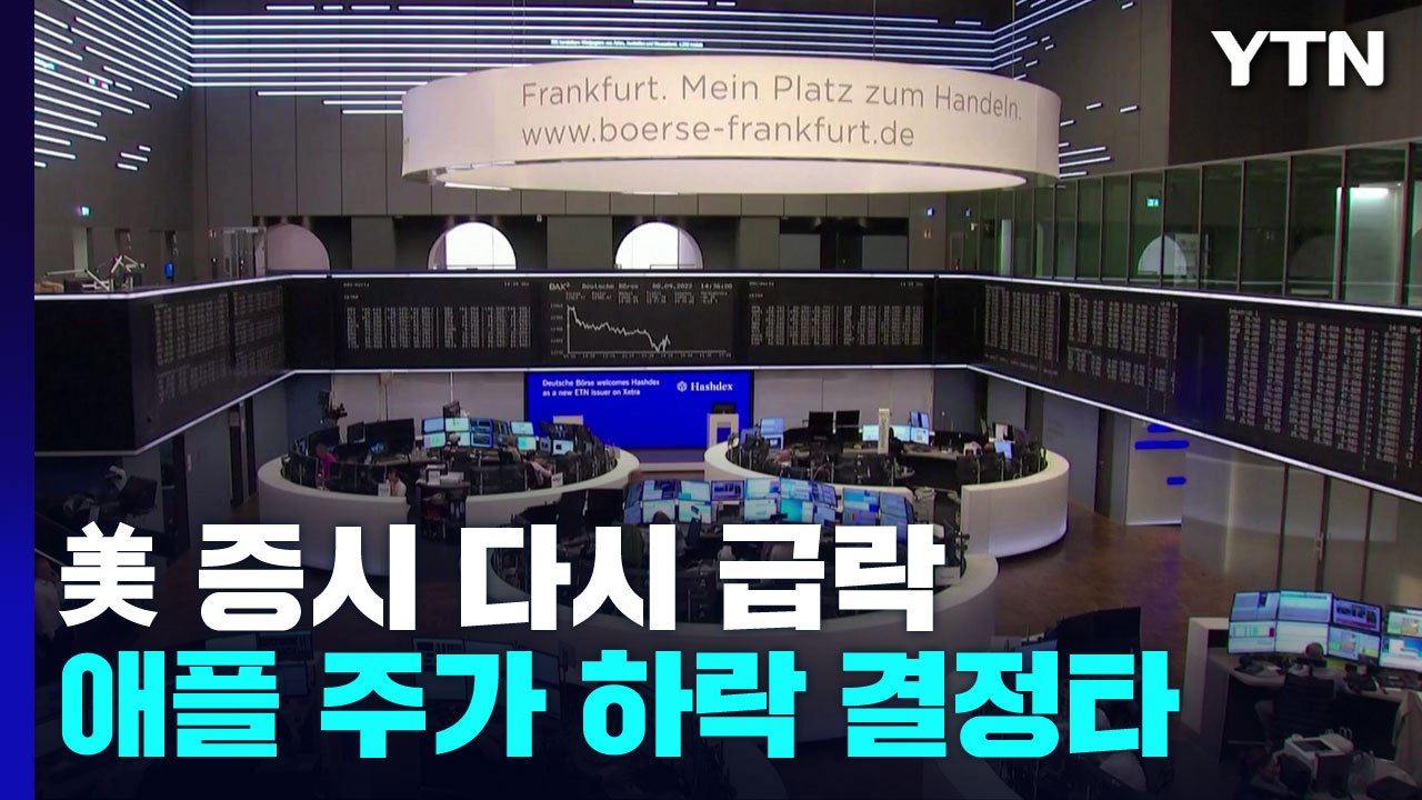 뉴욕 증시 하루 만에 추락..."애플 주가 하락 탓" / YTN