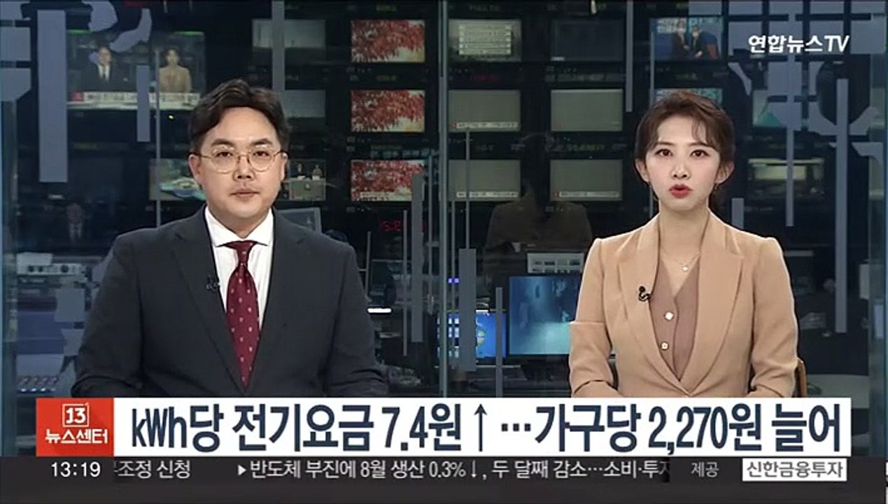 ㎾h당 전기요금 7.4원↑…가구당 2,270원 늘어