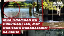Mga tinamaan ng Hurricane Ian, may nakitang nakakatakot sa baha! | GMA News Feed