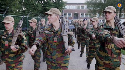 Le prince Gabriel en camp d'initiation militaire au camp d’Elsenborn