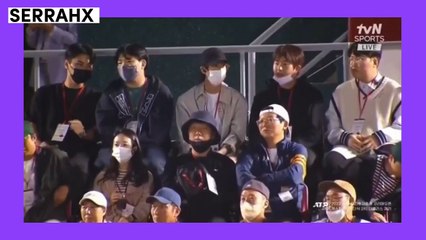 [Eng Sub] BTS Jin watching a Tennis match! [9-29-22]