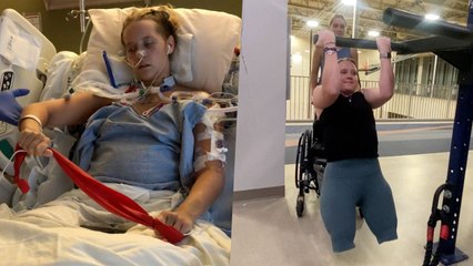 Double Amputee Completes First Pull-Up In Recovery | Happily TV