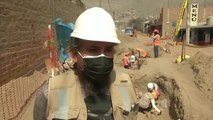 Hallan unos restos prehispánicos en unas obras del gas en Lima