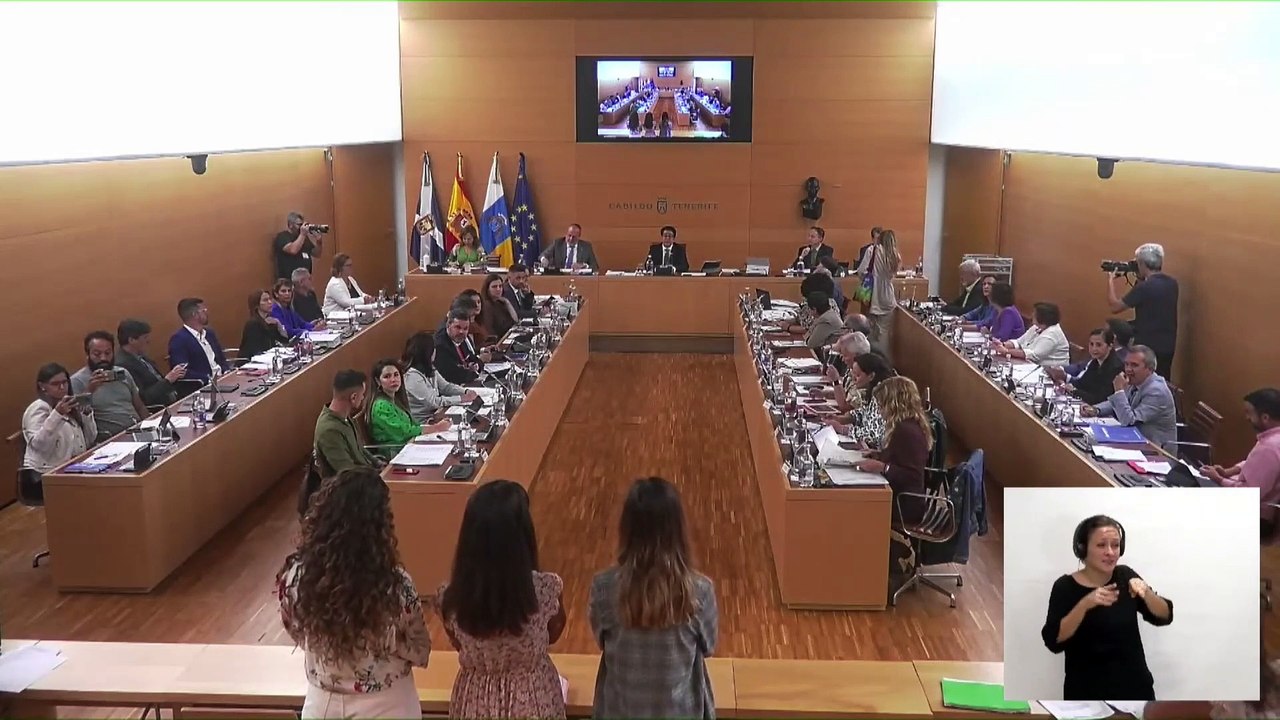 Tres activistas interrumpen el pleno ordinario del Cabildo de Tenerife del 30 de septiembre de 2022