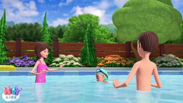 Küçük Balik - Bebek Havuzda Yüzme Öğreniyor _ Çocuk Şarkıları