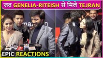 Karan Kundrra Greets Genelia & Riteish, Tejasswi Praksh EPIC Reaction | Lokmat Awards 2022