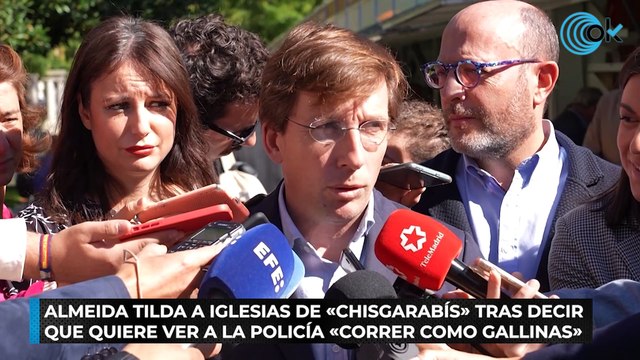 Almeida tilda a Iglesias de «chisgarabís» tras decir que quiere ver a la Policía «correr como gallinas»