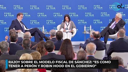 Rajoy sobre el modelo fiscal de Sánchez: "Es como tener a Perón y Robin Hood en el Gobierno"