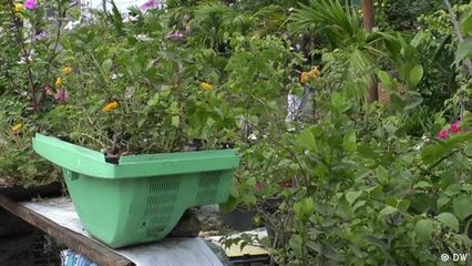 Flowerpots made from discarded monitors