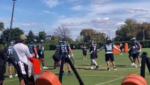 Eagles OL drills on Sept. 29, 2022