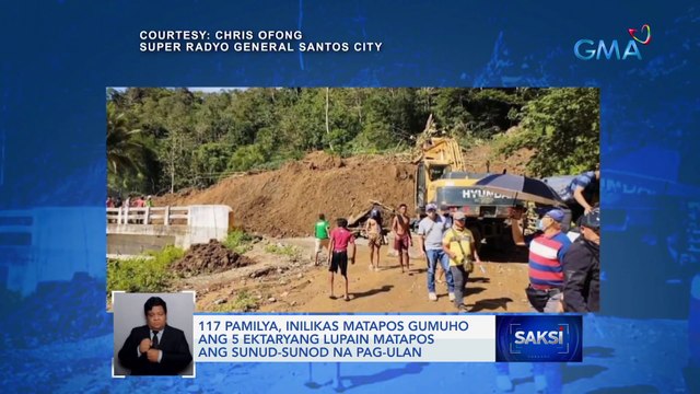 117 pamilya, inilikas matapos gumuho ang 5 ektaryang lawak ng lupa matapos ang sunud-sunod na ulan | Saksi