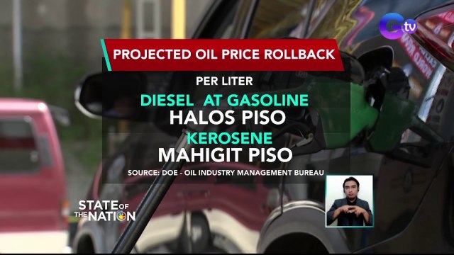 Halos P1 na bawas-presyo sa produktong petrolyo, inaasahan sa susunod na linggo; bawas-singil sa LPG ng ilang kumpanya, ipatutupad bukas | SONA