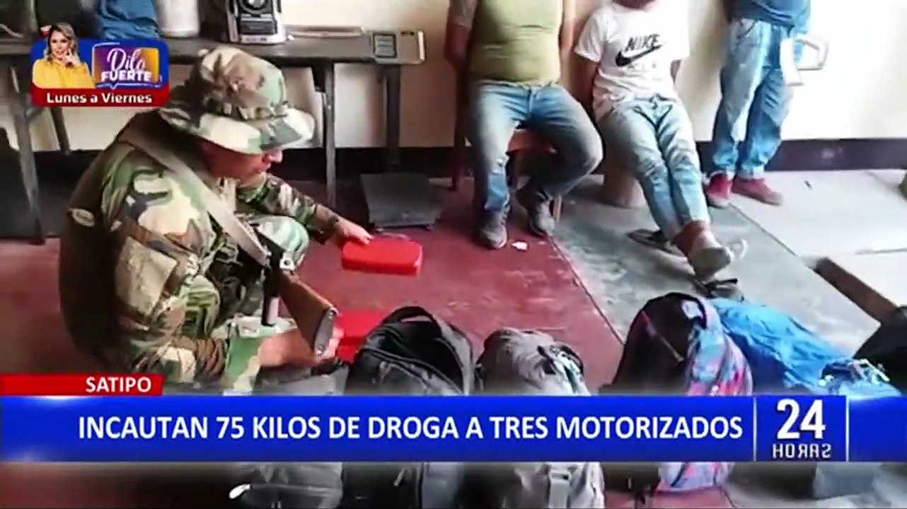 Golpe al narcotráfico en Satipo: Capturan a 3 sujetos que transportaban 75 kilos de droga