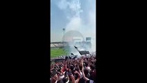 Colapsó una tribuna del estadio Monumental de Santiago de Chile