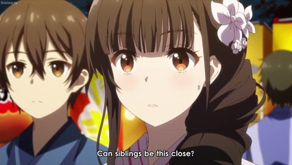 Yume pushes her giant oppai on Mizuto by giving him a behind hug