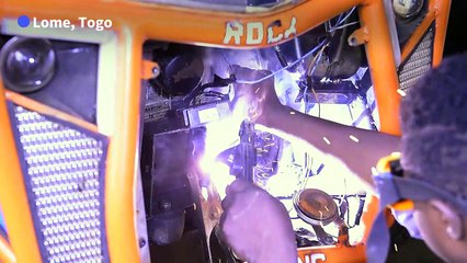 Young self-taught mechanic in Togo builds recycled car