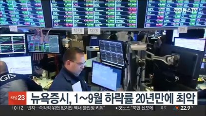 '9월은 잔인한 달'…뉴욕증시, 1∼9월 하락률 20년만에 최악