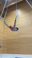 Norwegian Gymnastic Team Captain Flips While Hanging on Rings
