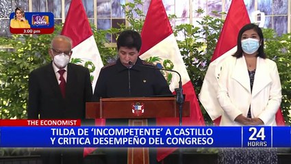 The Economist critica a Pedro Castillo: "Un presidente accidental y sin aptitudes para el cargo"