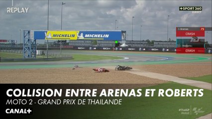 Arenas et Roberts qui se percutent - Grand Prix de Thailande - Moto 2