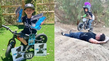 'From cradle to checkered flag' - 3 y/o boy's amazing journey to becoming a gifted rider *Captured in Clips*