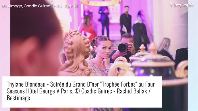 Thylane Blondeau se met à nu : robe entièrement transparente et poitrine exposée, pour un très chic dîner