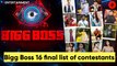 Bigg Boss 16 Contestants Final List | All Contestants Of Bigg Boss 16 | BB16 Final List