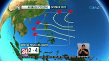 2 hanggang 4 na bagyo, posibleng mabuo o pumasok sa PAR ngayong Oktubre - Weather update today (October 1, 2022) | 24 Oras Weekend