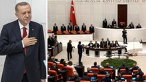 İttifak ortakları İYİ Parti ve CHP, Cumhurbaşkanı Erdoğan'ın salona girişi sırasında ters düştü
