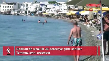 Bodrum’da sıcaklık 35 dereceye çıktı, sahiller Temmuz ayını aratmadı