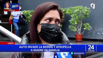 Lince: auto invade la berma y atropella a madre de familia