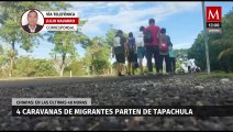 En las últimas 48 horas han salido 4 caravanas migrantes de Tapachula