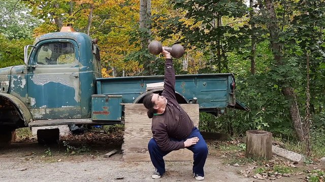 One Hand Overhead Squats 140lb