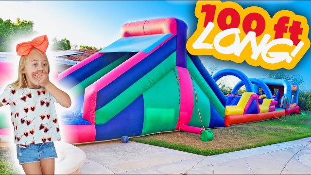 Everleigh Came Home From School and We Surprised Her With a 100 FT Bounce House In Our Backyard!!!