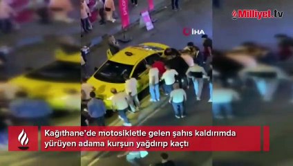 Kağıthane'de saldırıda vurulan adam yere yığıldı