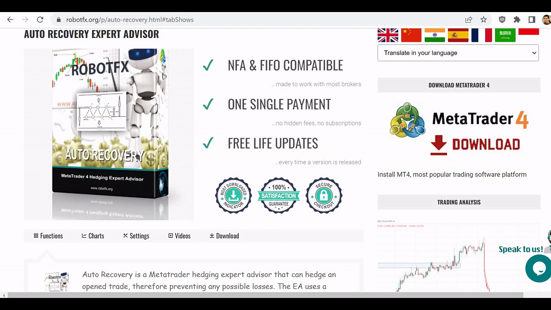 RobotFX Auto Recovery - hedge EA for Metatrader