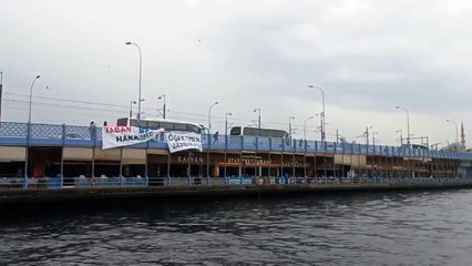 Özel sektör öğretmenlerinden Galata Köprüsü'nde eylem