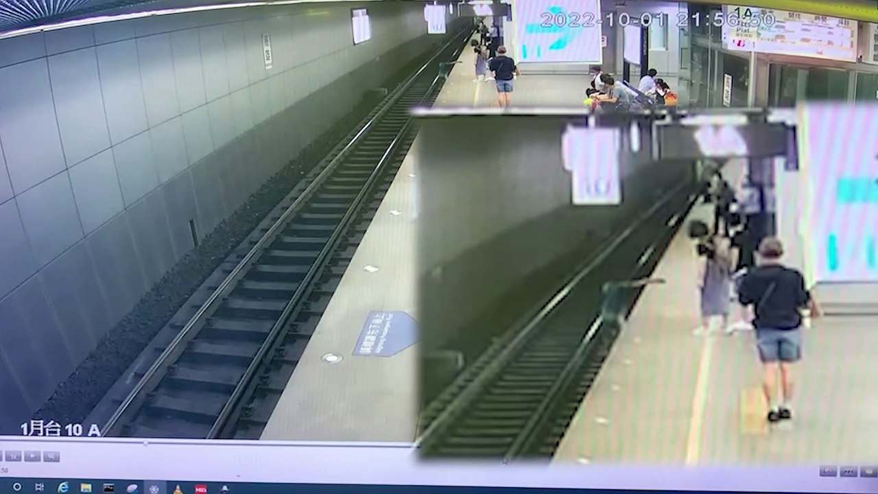 男為撿手機落軌高雄車站險遭撞 驚險畫面曝
