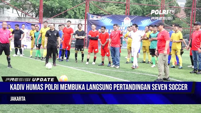Dalam Rangka Hari Humas Polri Ke-71, Divhumas Gelar Pertandingan Seven Soccer Piala Kadiv Humas Cup