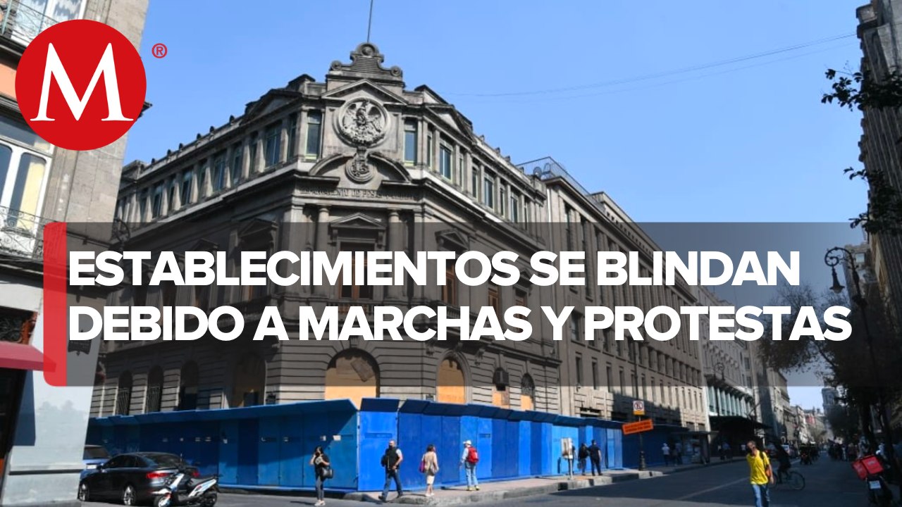 Protegen comercios previo a marcha en CdMx