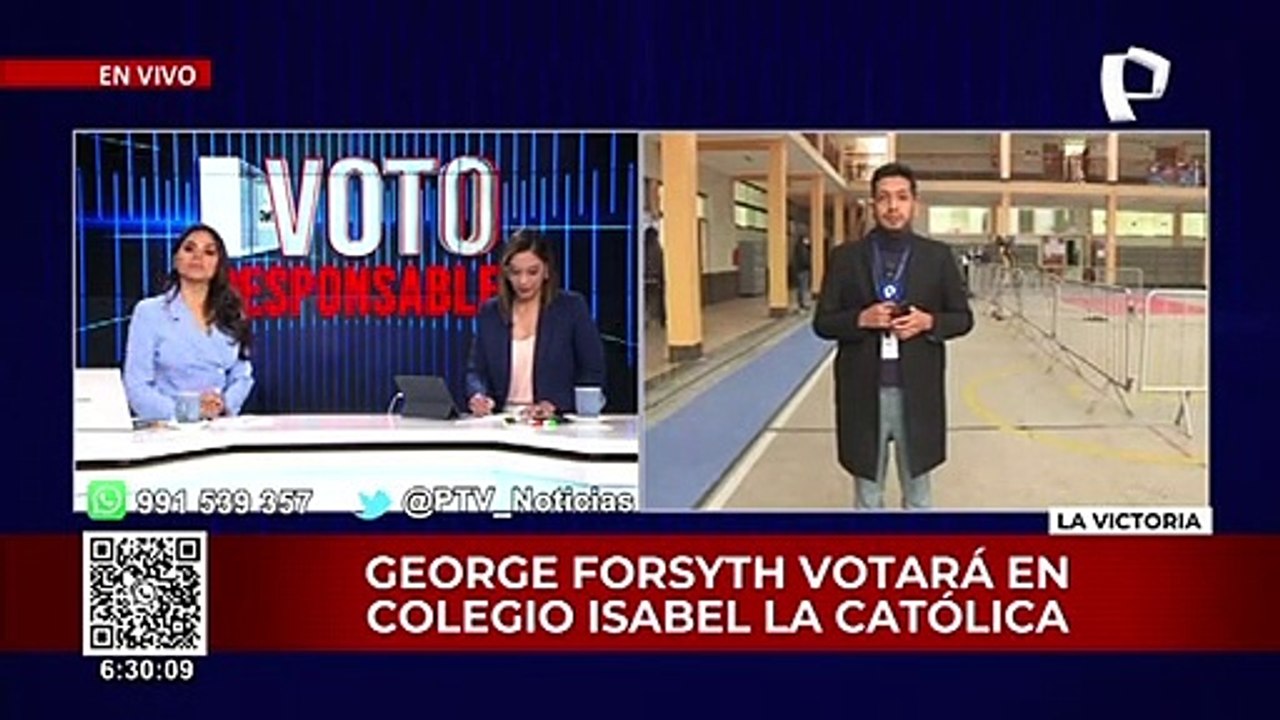 George Forsyth: candidato de Somos Perú emitirá su voto en colegio de La Victoria