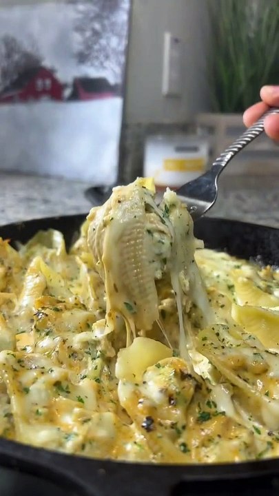 Chicken Alfredo stuffed shells - Everyday Cooking Recipes