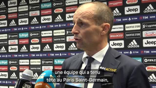 8e j. - Allegri félicite ses joueurs avant la Ligue des champions