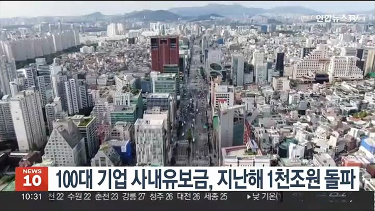 100대 기업 사내유보금, 지난해 1천조원 돌파