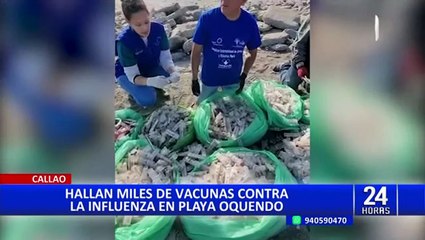 Encuentran miles de vacunas contra la influenza en Playa Oquendo del Callao