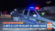 Fatal accidente en la Av. G77: Familia a bordo de una motocicleta chocó contra un camión estacionado.