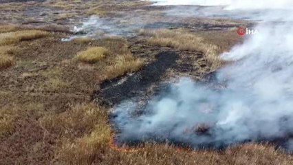 Eber Gölü'nde yangın