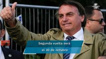 Bolsonaro sorprende; va a segunda vuelta con Lula
