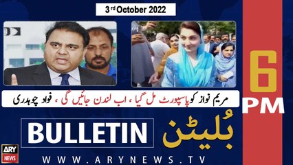 ARY News Bulletin | 6 PM | 3rd October 2022